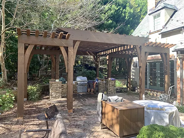 pergola built by elite porches decks and more in concord, nc